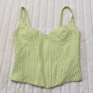 Zara Gingham green top